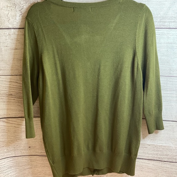 MAK 3/4 sleeve olive color cardigan - Picture 2 of 3